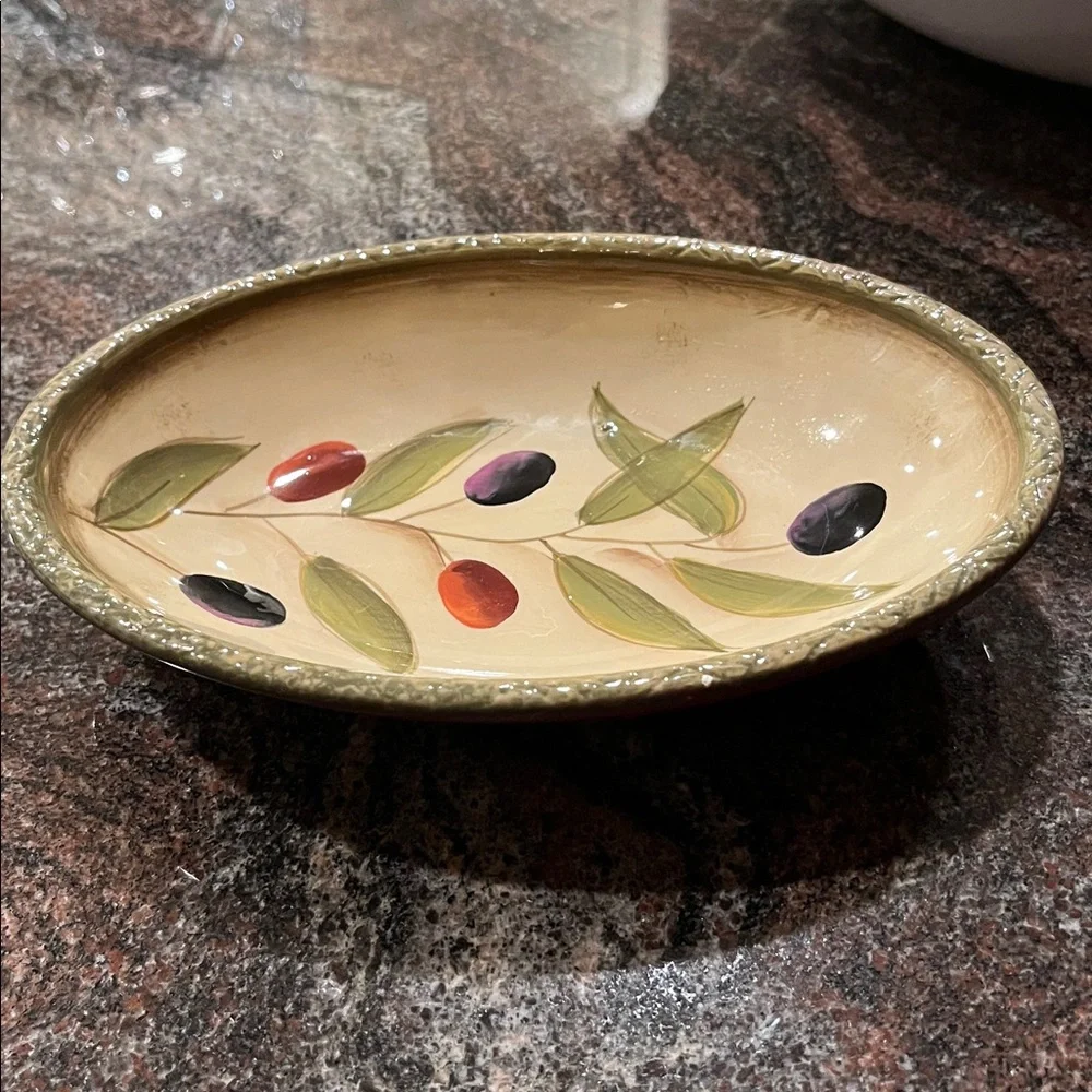 Small Olive Oval Serving Dish